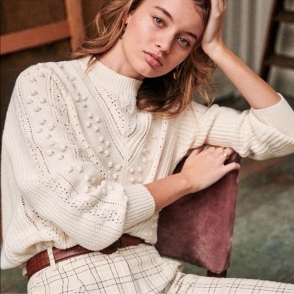 Sezane Sweaters - SEZANE Elegant Cream Women's Sweater